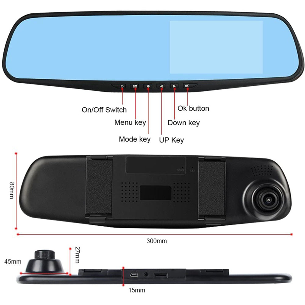 DriveProof™ – Full HD Dashcam Verwerkt in een Discrete Achteruitkijkspiegel