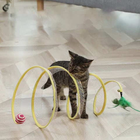 KittyMaze - Opvouwbare kattentunnel met geïntegreerde speeltjes