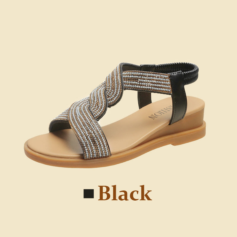 GlimmerStep™ - Luxe Strass Sandalen met antislip, zachte zool