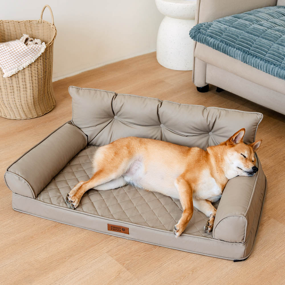 🐾 CoreLounge™ | Luxe Opvouwbaar Orthopedisch Hondenbed van Kunstleer – Extra Groot & Ondersteunend