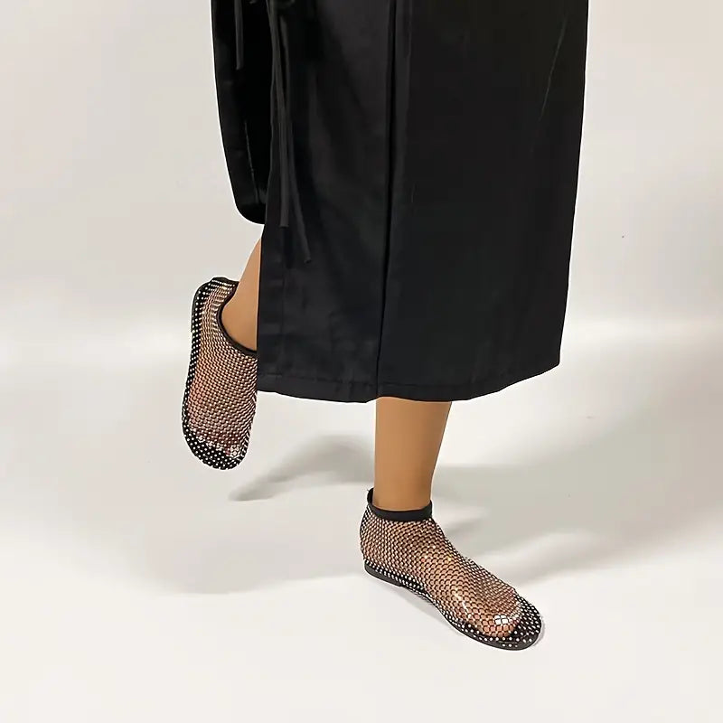 Edelsteen Elegantie™ - Trendy Mesh Sandalen