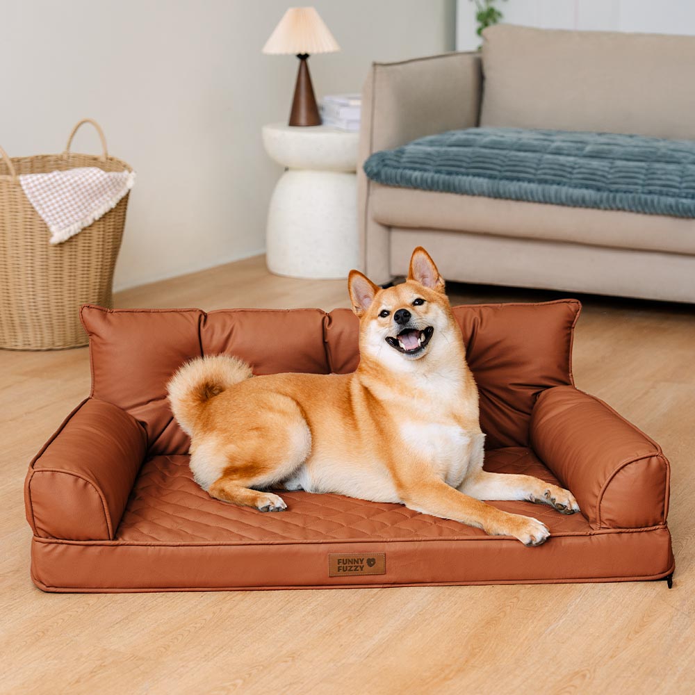 🐾 CoreLounge™ | Luxe Opvouwbaar Orthopedisch Hondenbed van Kunstleer – Extra Groot & Ondersteunend