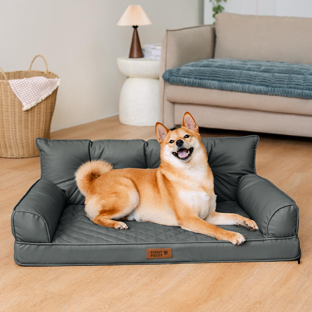 🐾 CoreLounge™ | Luxe Opvouwbaar Orthopedisch Hondenbed van Kunstleer – Extra Groot & Ondersteunend