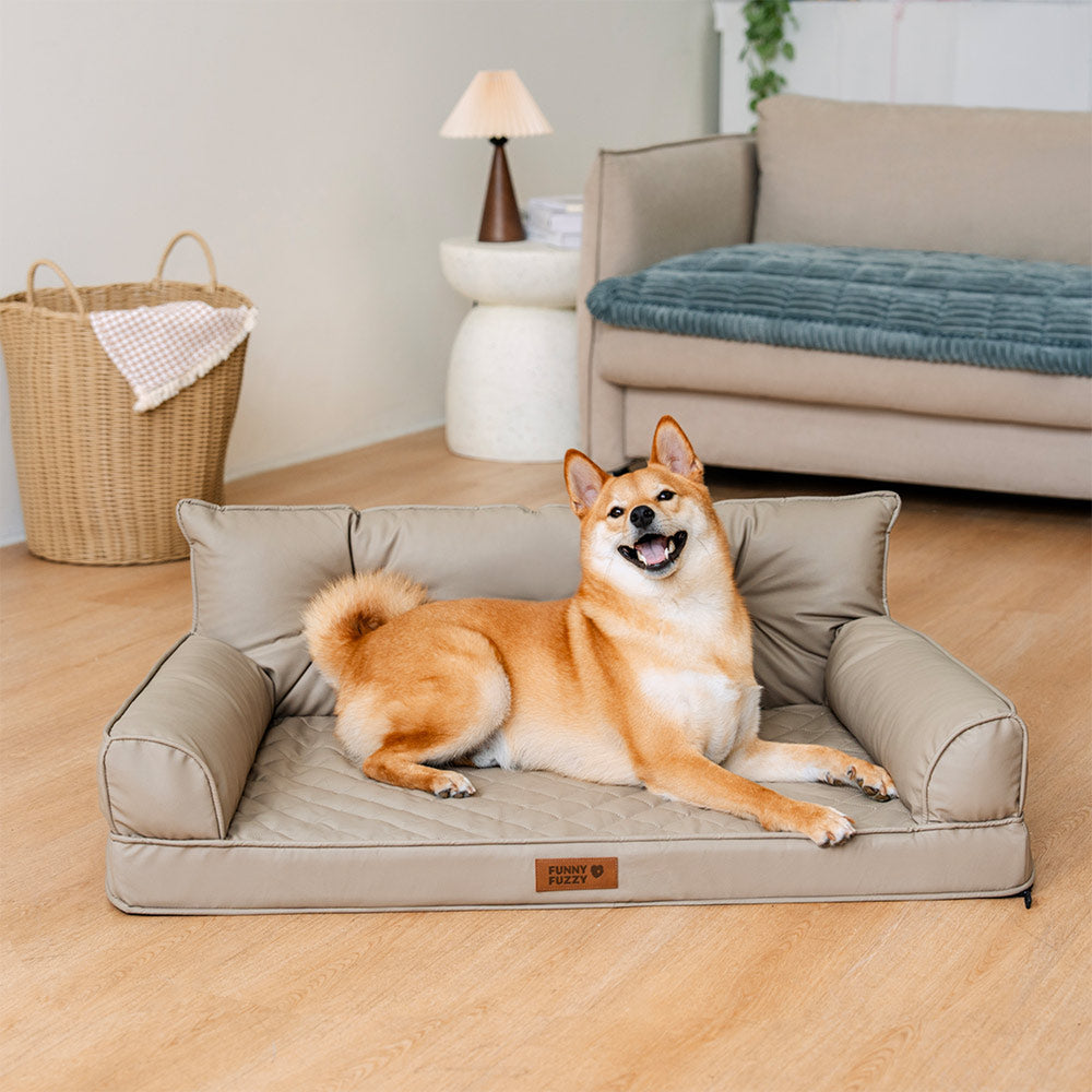 🐾 CoreLounge™ | Luxe Opvouwbaar Orthopedisch Hondenbed van Kunstleer – Extra Groot & Ondersteunend