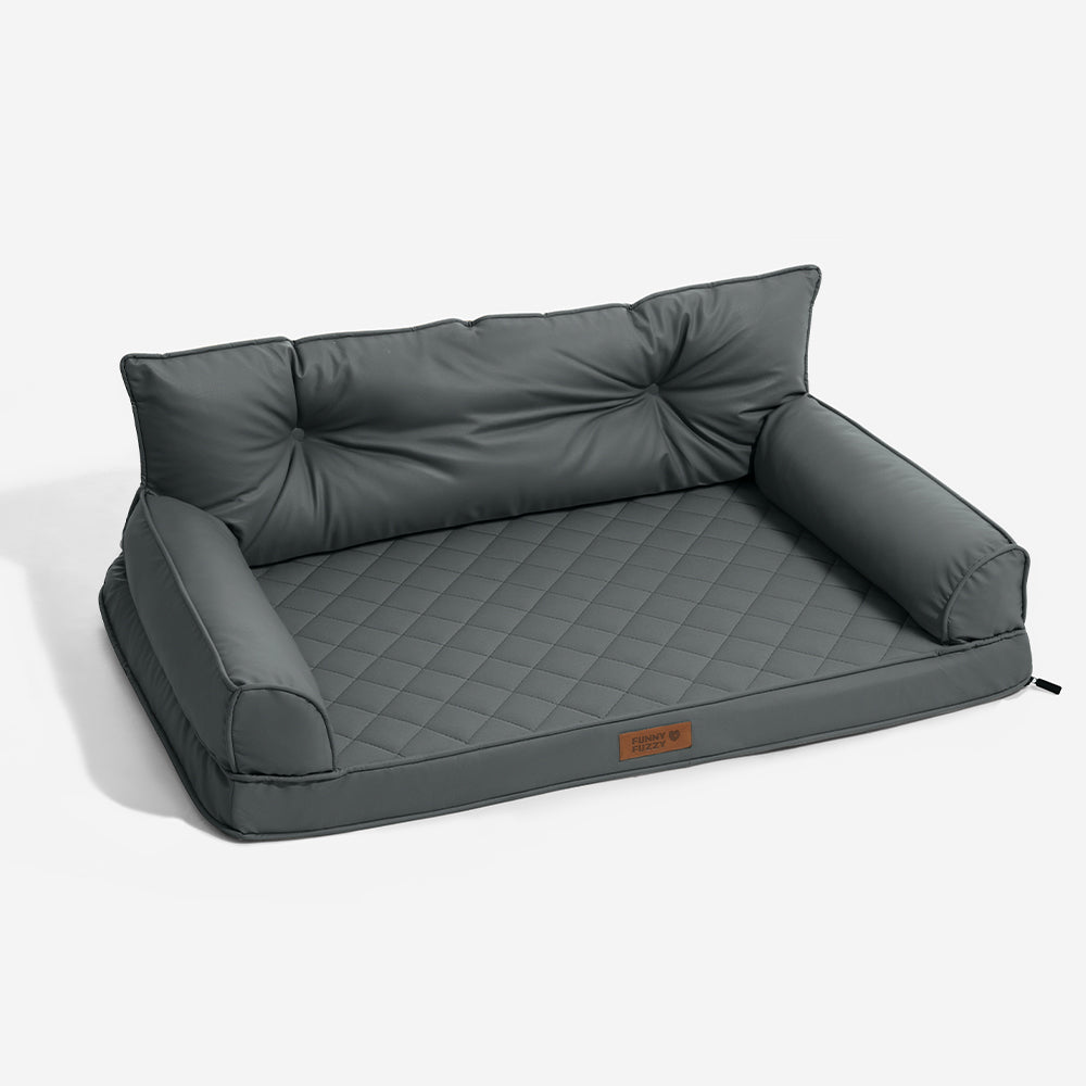 🐾 CoreLounge™ | Luxe Opvouwbaar Orthopedisch Hondenbed van Kunstleer – Extra Groot & Ondersteunend