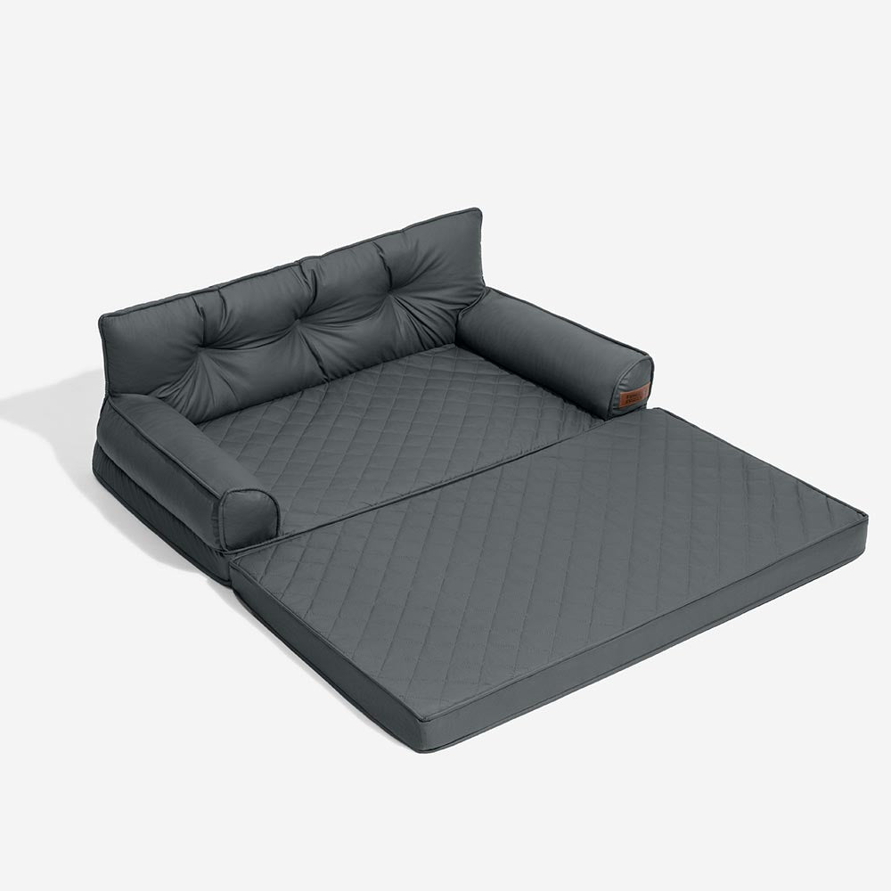 🐾 CoreLounge™ | Luxe Opvouwbaar Orthopedisch Hondenbed van Kunstleer – Extra Groot & Ondersteunend