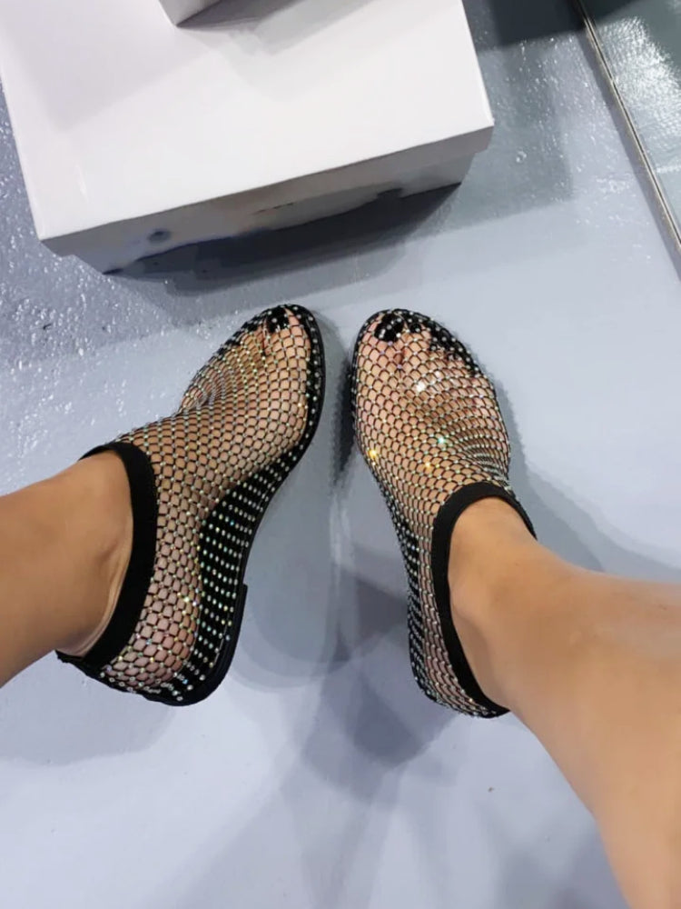 Edelsteen Elegantie™ - Trendy Mesh Sandalen