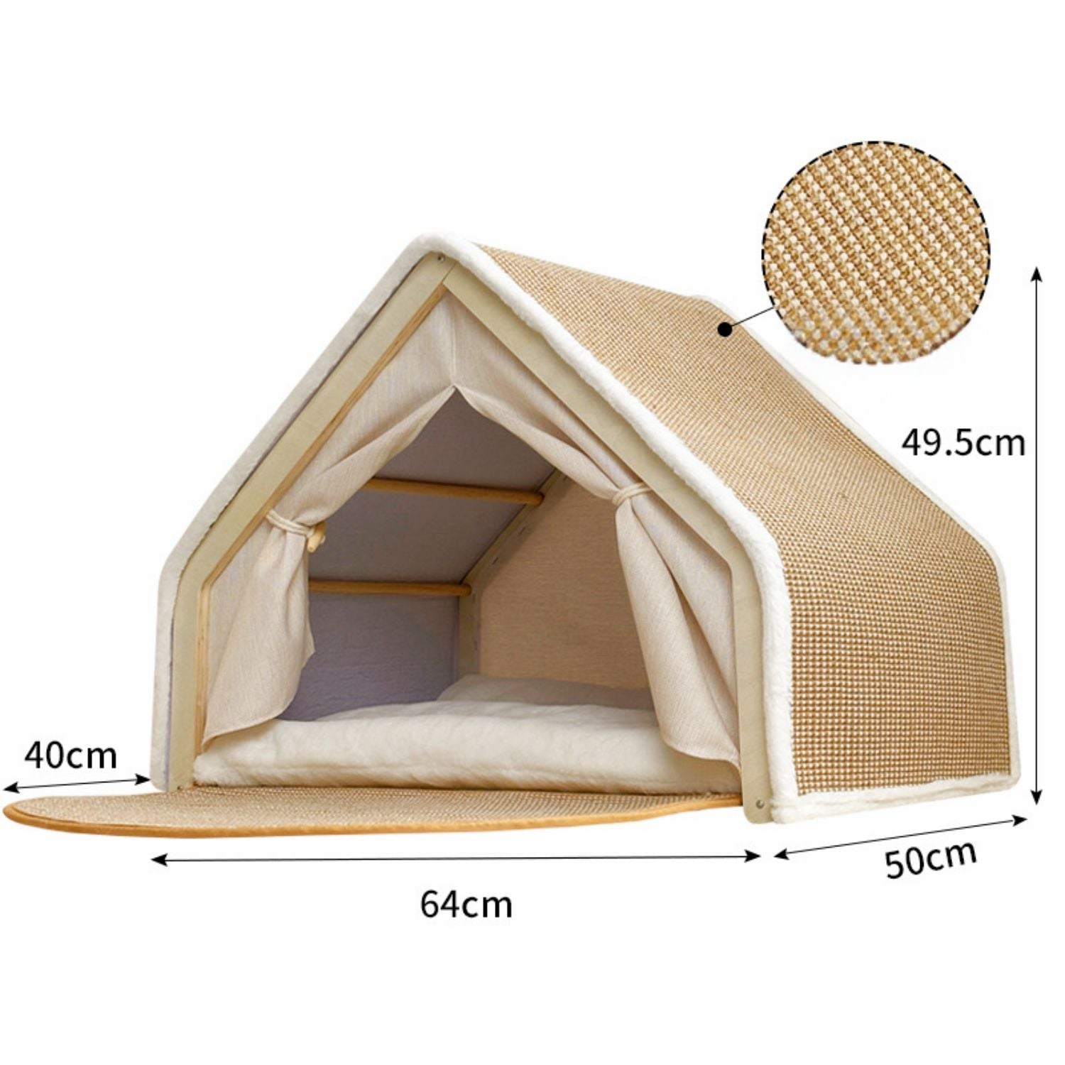 WhiskerVilla - Knusse kattenvilla met sisal krabdak