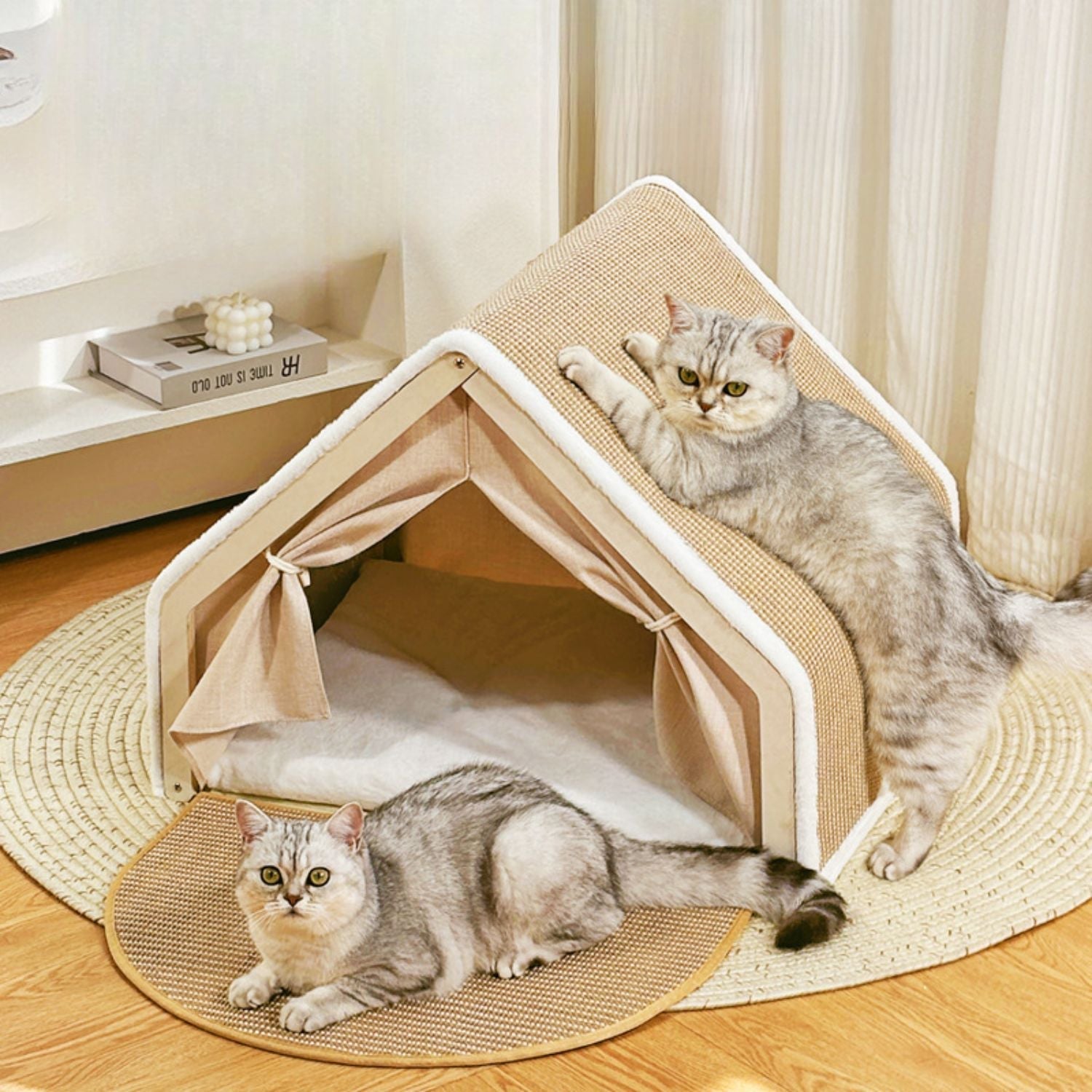 WhiskerVilla - Knusse kattenvilla met sisal krabdak