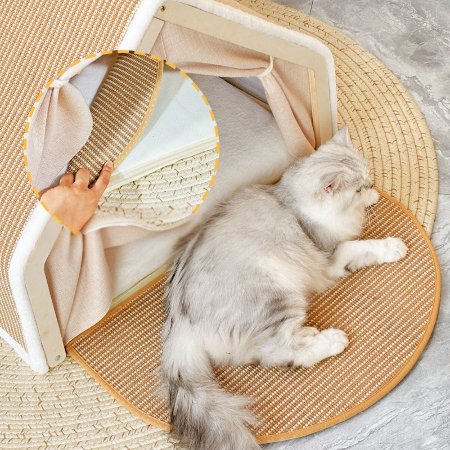 WhiskerVilla - Knusse kattenvilla met sisal krabdak